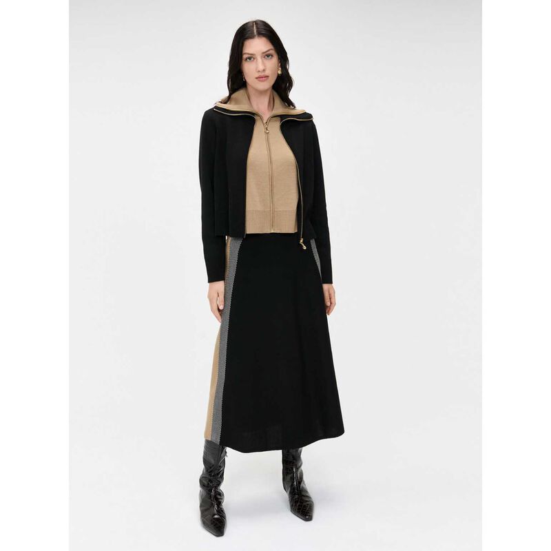 Veronika Maine Merino & Cotton Zip Up Cardigan image number 6